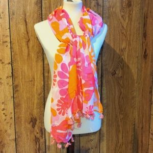 New Flower Power Pink Orange Scarf